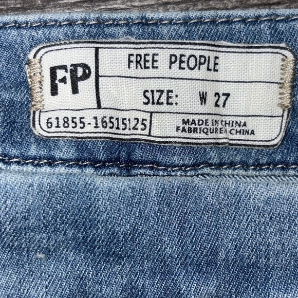 Free People Flare Split Hem Jeans Size 27 Medium Wash - Picture 11 of 16